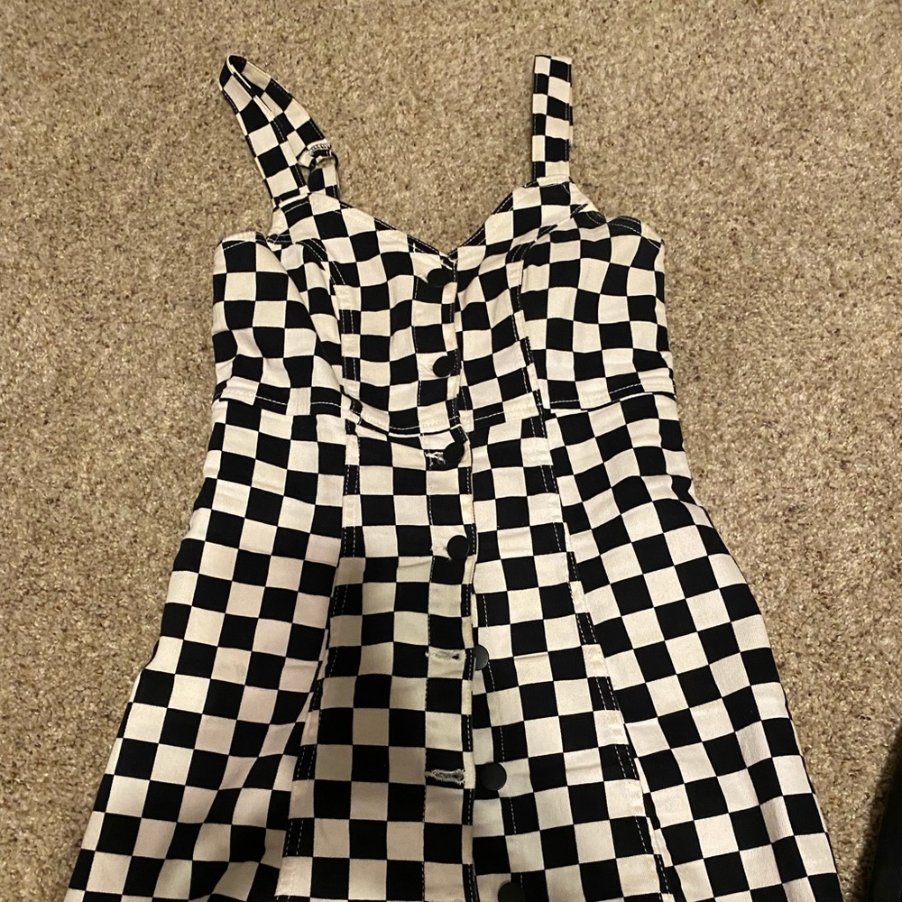 BDG denim checkered dress